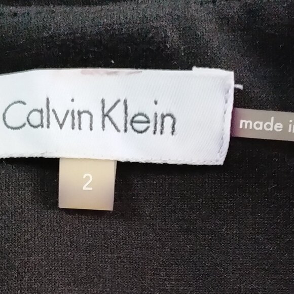 Calvin Klein Black Ponte Knit Skirt with Diagonal Zipper - Picture 4 of 5